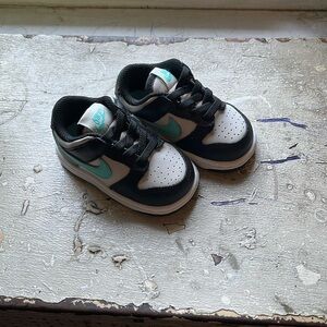 Black white and blue dunks